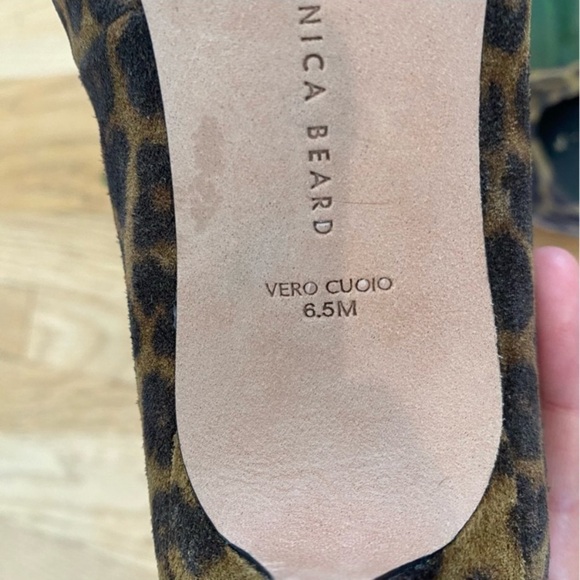 Veronica Beard Fontaine Leopard Print Low Kitten Heels Size 6.5 - Picture 8 of 10